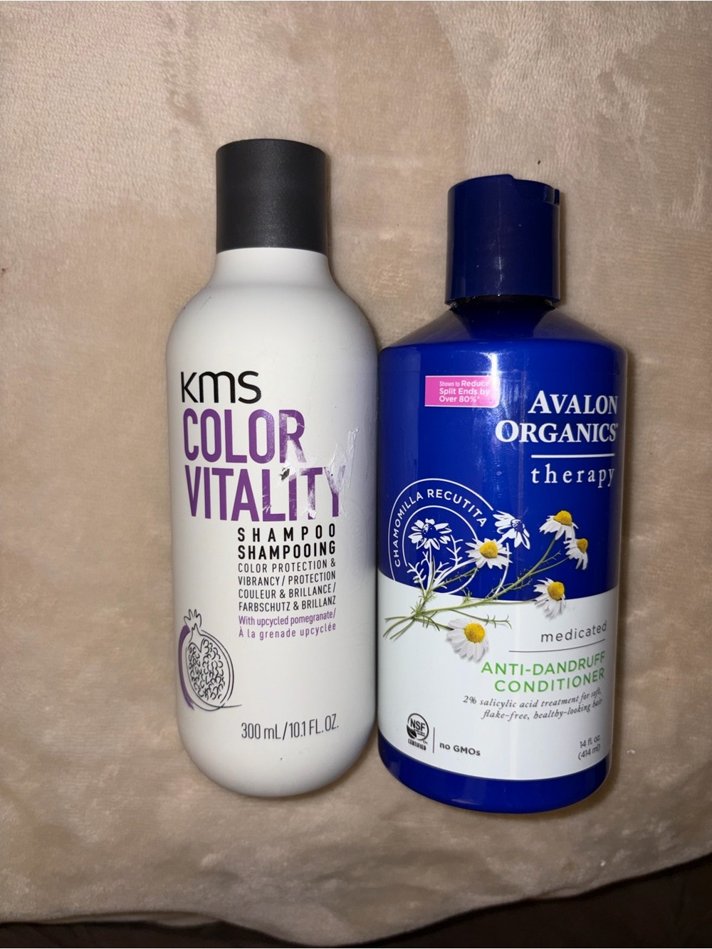 KMS Color Vitality Shampoo & Avalon Organics Anti-Dandruff Conditioner